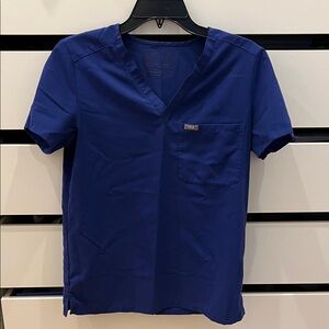 Figs Royal Blue V-Neck Scrub Top